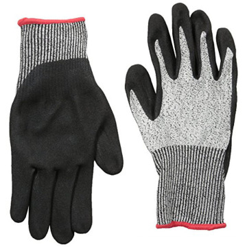 Gants résistants à la coupure en nitrile sablé noir